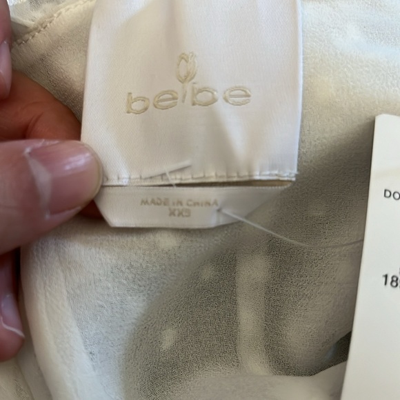 NWT bebe White Ruffle Swiss Dot Halter Convertible Romper XXS - Picture 10 of 16